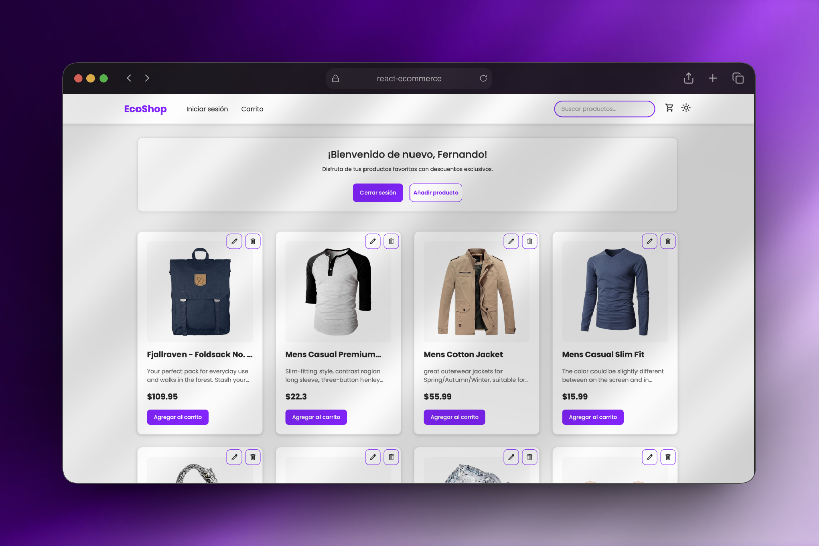 EcoShop - React Ecommerce